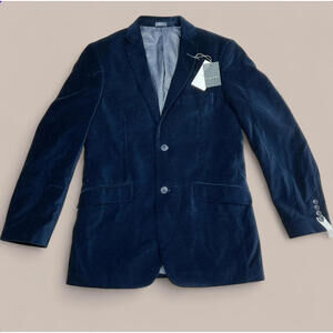 Men's Navy Blue Luxe Velvet Blazer New With Tags by Madison Modern Park size 38
